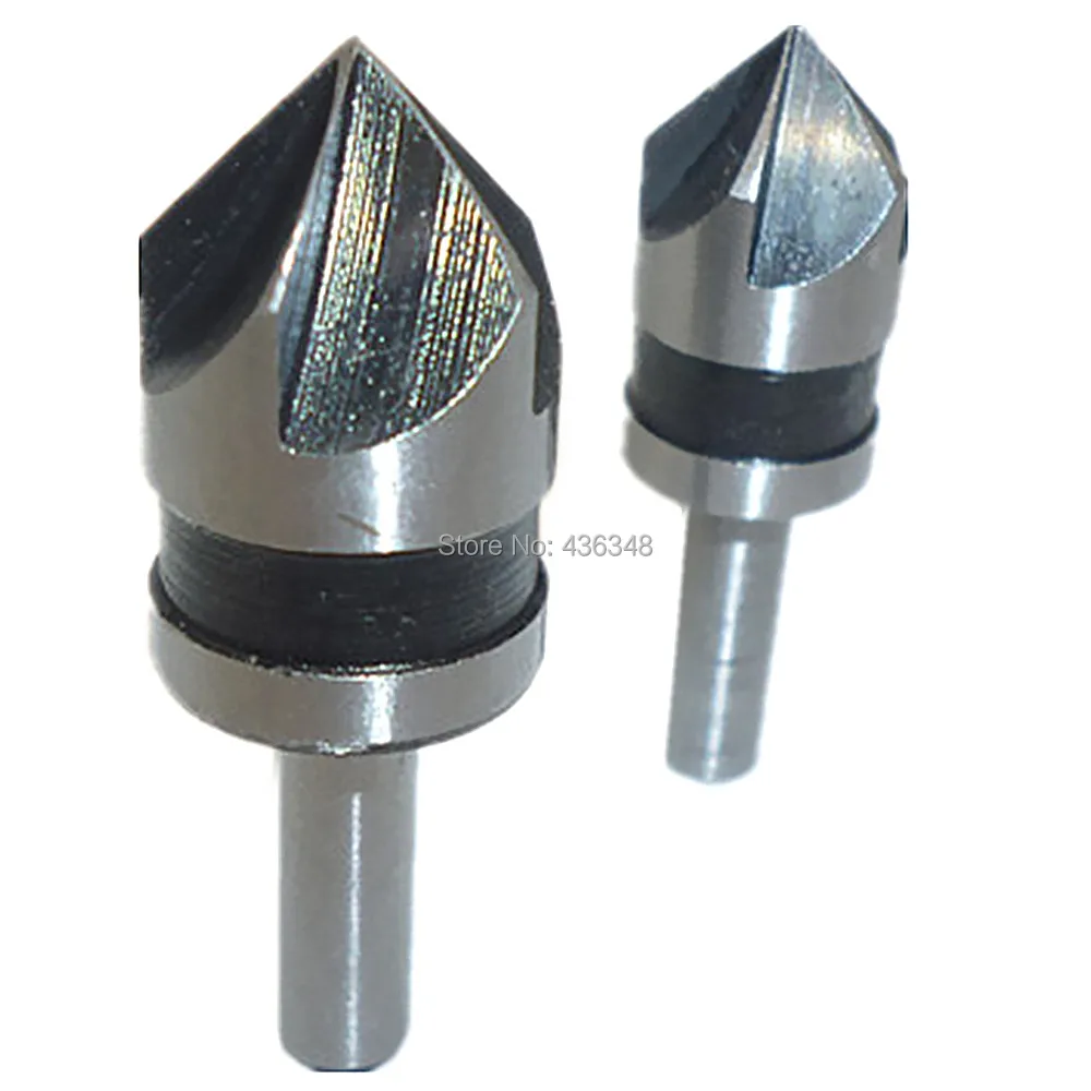 2pcs 1/2" 5/8" Countersink Bore Set 5 Flutes Chamfer Bit 82 Degree Hss