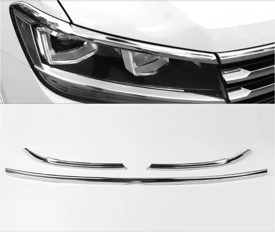 

JINGHANG Refit front bar accessories mesh lamp eyebrow trim low match to change high match Fit For Vw Volkswagen Tiguan 17 18