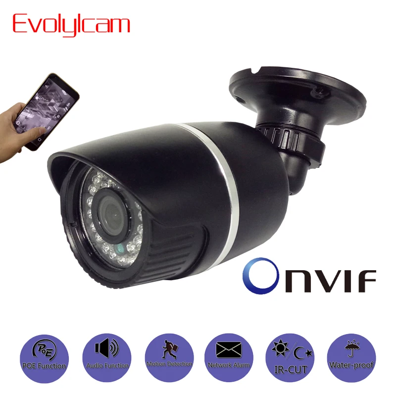 

Evolylcam POE Audio HD 720P 1MP/ 960P 1.3MP/ 1080P 2MP IP Camera Onvif P2P Network Alarm CCTV Camera Outdoor Security IR Bullet