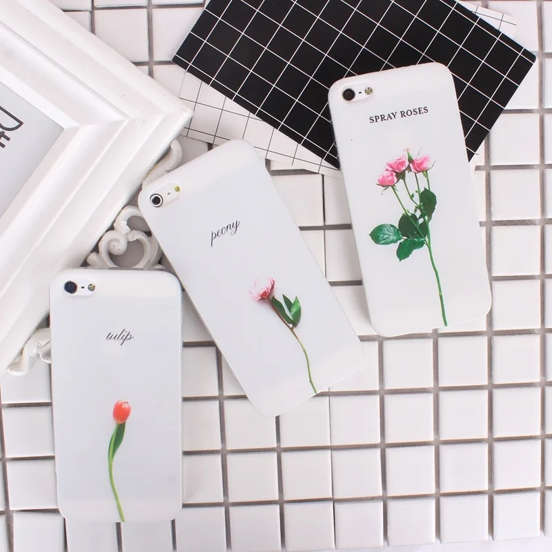 

Fundas Coque For iPhone 5 5s SE 6 6S 7 Flower Soft TPU Silicone Phone Back Cover Cases For iPhone 5 5 s SE 6 6 S 7 Plus 8 Plus