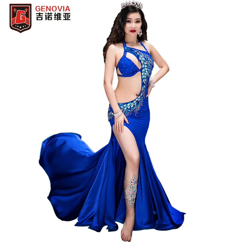 

Belly Dancing Costume Set Performance Diamond One-piece Dress Women Ballroom Dance Wear Nightclub Christmas Party Dancing Outfit