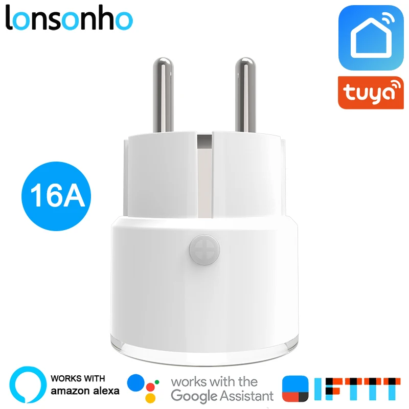 

Lonsonho 16A Power Monitor Smart Plug Wifi Smart Socket France Euro Eu Plug Tuya Smart Life App Alexa Google Home IFTTT