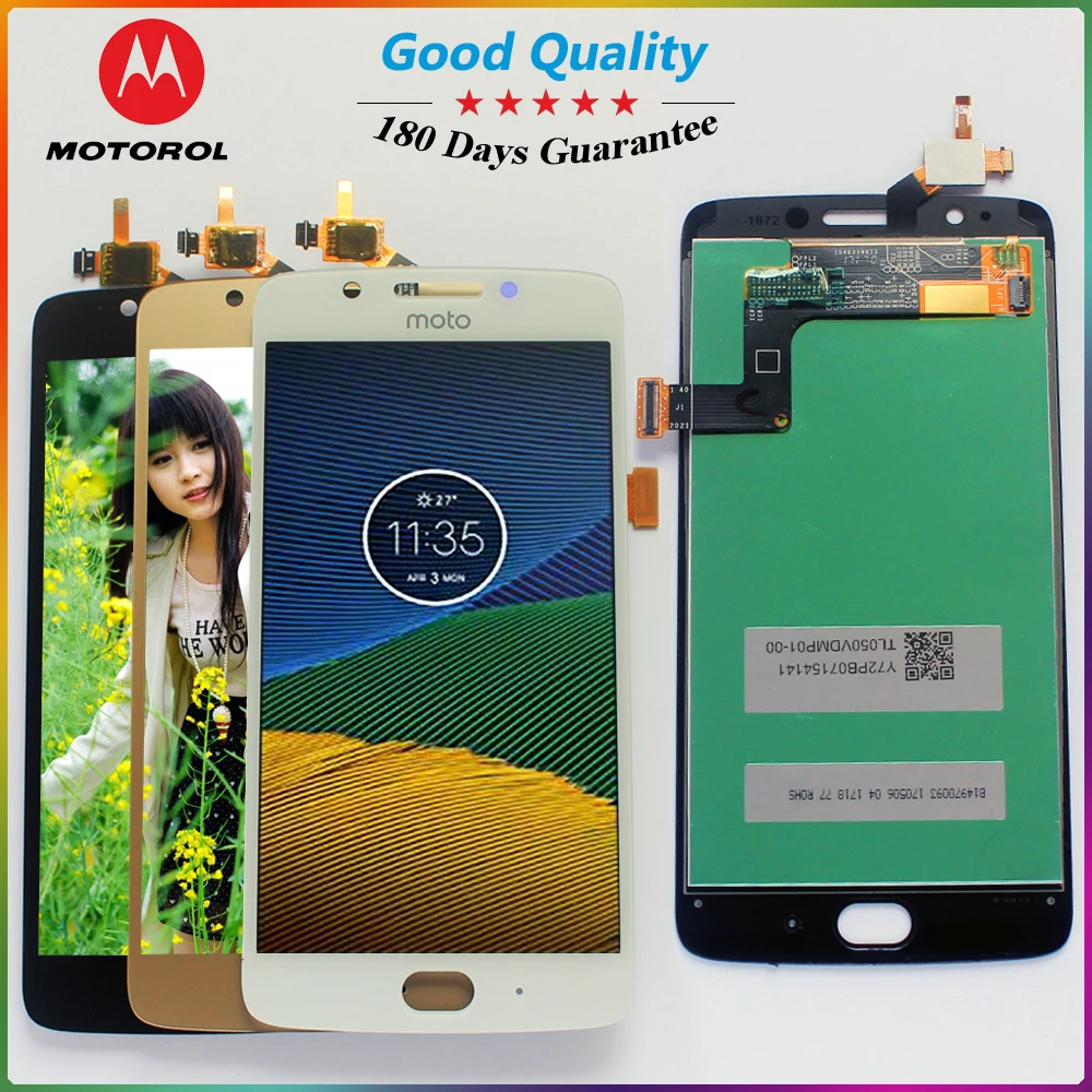 

100% Tested Original LCD Display For Motorola Moto G5 XT1672 XT1676 touch screen Digitizer Sensor Glass Panel Assembly Frame