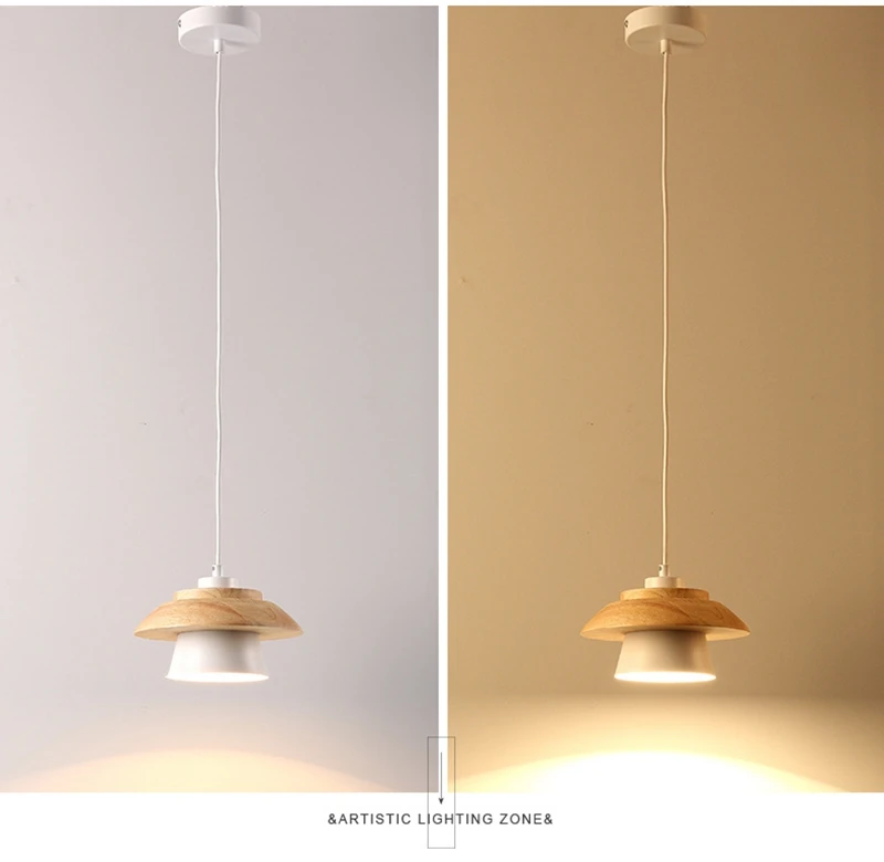 Modern Bedroom Pendant Light Home Indoor Lighting Decoration Hotel Room Pendant Lamp Aluminum Wood E27 Lamp Holder (14)