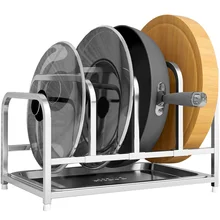 304 stainless steel Telescopic storage rack pot cover sitting plate drain shelf kitchen cutting board pot storage rack wx8161155