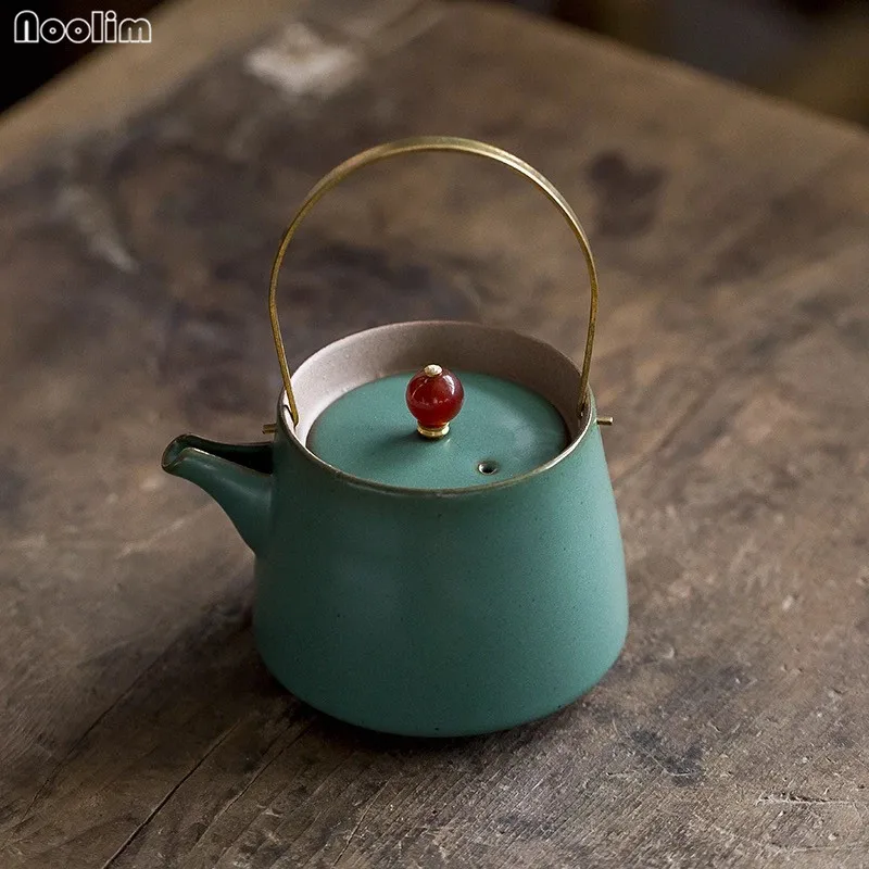 NOOLIM древний чайный сервиз, чайный горшок с фильтрующей ручкой, Керамический Китайский заварочный чайник, фарфор, исиновая глина, антикварный чайник