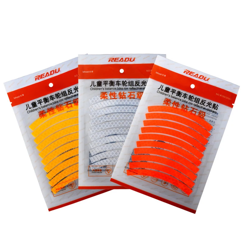 

Bike Reflective Stickers Wheel Decals Reflective Tape Safety Strips Bicycle Wheel Stickers For Children Balance Bike Accessories