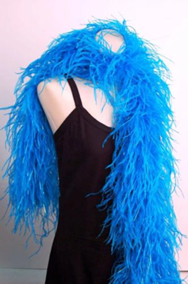 Free shipping ostrich marabou Feather Boas 12meters/lot Turquoise blue