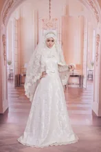Simple Long Sleeve Kaftan Plus Size Muslim Wedding Dresses Appliques Arabic Hijab Bridal Gown Vestido De Casamento 2017