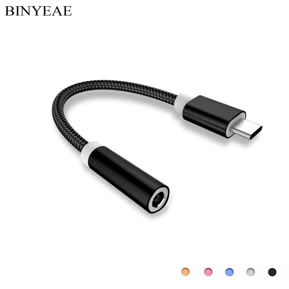 For Xiaomi Huawei Leeco USB Type C To 3.5mm Earphone Jack Adapter Converter Aux Audio Cable