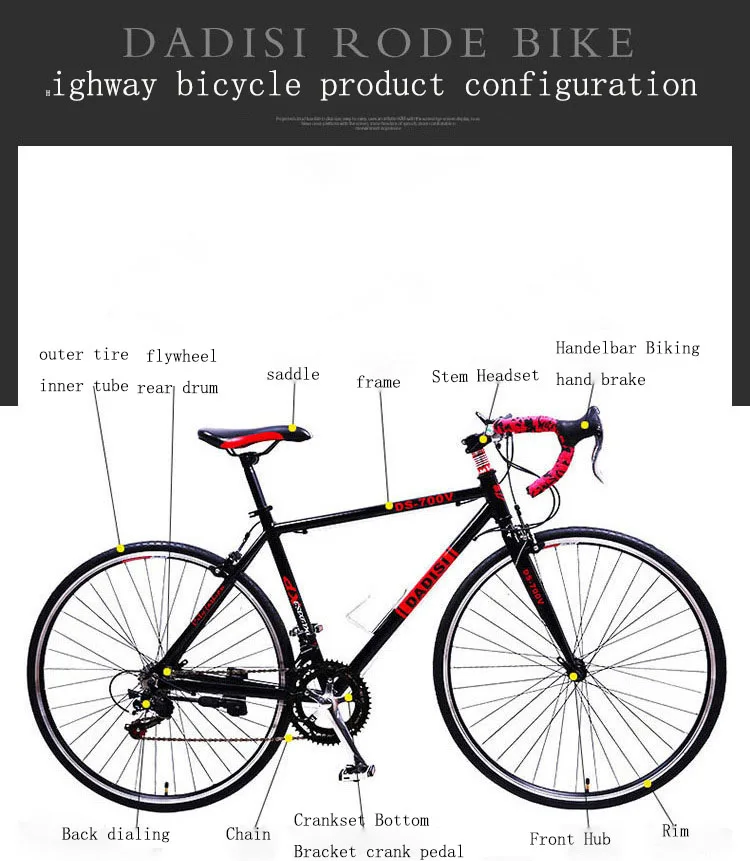 Perfect Road Bike Cycling bicycle 14 Speed Aluminum Alloy 26 inch Multicolor Options Curved handle racing bicycle 5