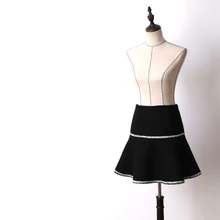 Новая красивая светская маленькая милая атмосферная качественная черная шерстяная элегантная белая кружевная юбка для девочек