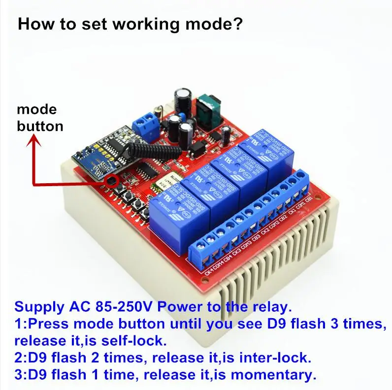 AC 85-250V умный wifi переключатель задержки дистанционного управления 4 способа 433Hz беспроводные переключатели домашней автоматизации электрические приборы переключатель