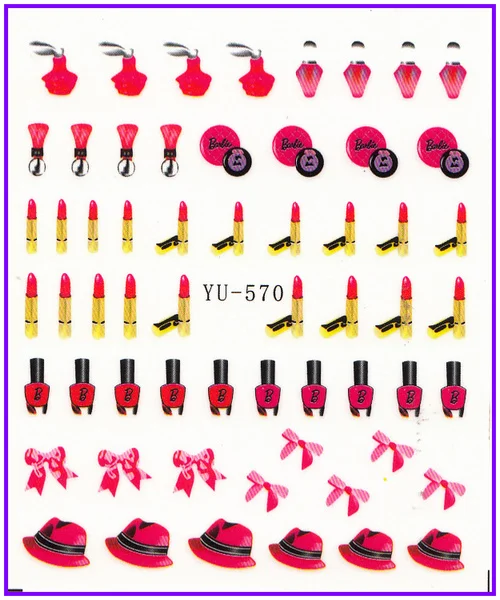 Nail Sticker FLOWER BUTTERFLY MARINE CONCH KISSES LIP STICK Water Transfers Stickers Nail Decals Stickers Water YU561-572