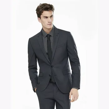 

2017 Charcoal Men Wedding Suits new Groomsmen terno masculino Party Custom Groom Tuxedo Elegant Mens Suit Blazer (Jackets+Pants)
