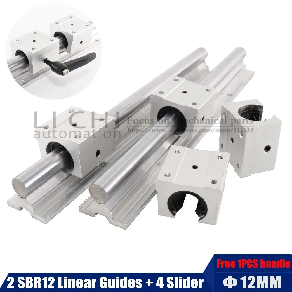 

Free shipping Real Limited Router Parts 12mm Linear Rail Sbr12 200mm any length And Sbr12uu Bearing Blocks For Cnc Parts Guide