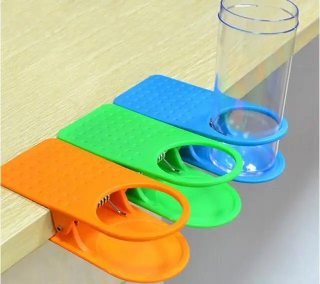 New Home Office Drink Plastic Cup Coffee Holder Desk Cup Holder Clip Lap Table Folder Reading Creative Design Table Manager