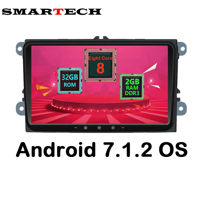 SMARTECH Octa Core 2 Din Android 7 1 2 VW font b Car b font Multimedia