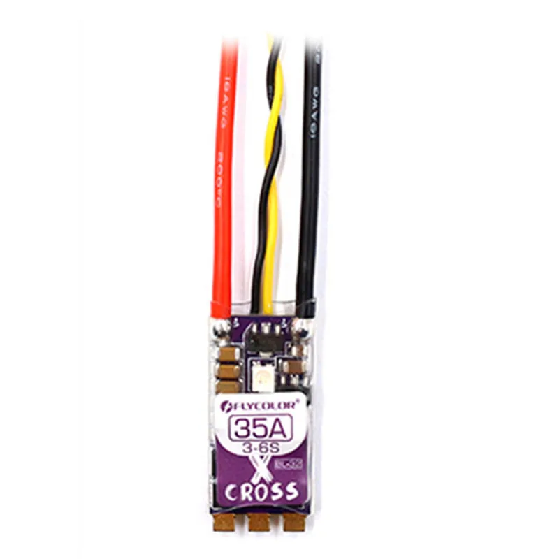 Flycolor X-Cross 35A BLheli_32 с диагональю экрана 3-6 S DShot1200 Brushless ESC с светодиодный свет для беспилотная камера д/у с видом от первого лица игрушка «сделай сам Запчасти Аксессуары