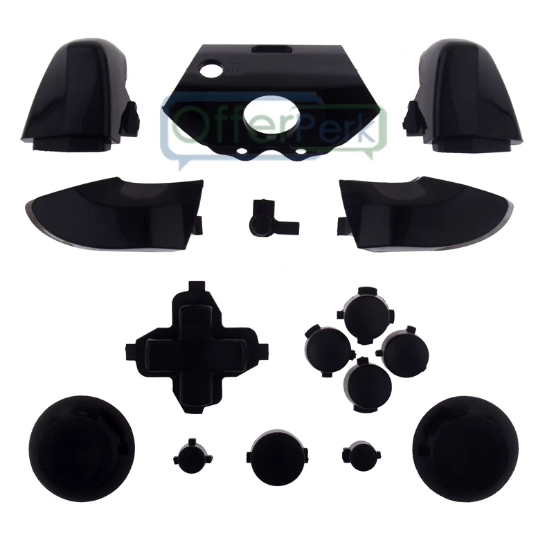 Solid Black Button Set Repair Kits for Xbox One Controller No 3.5 MM