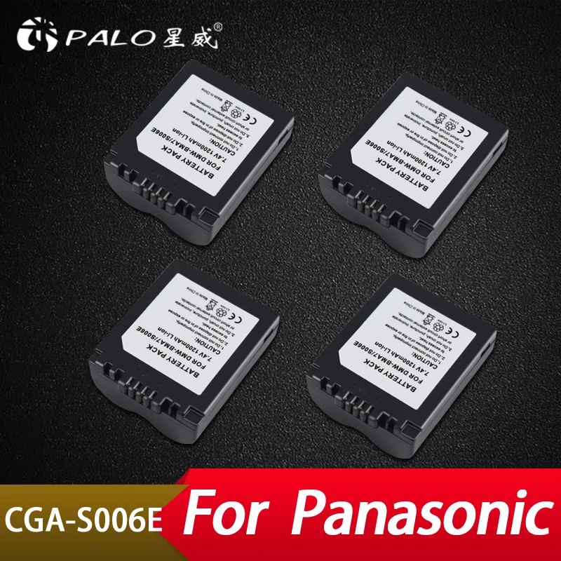 

Palo 4Pcs 1200mAH CGA-S006E DMW-S006E Li-ion Battery For Lumix DMC-FZ7 FZ8 FZ18 FZ35 FZ28 FZ38 FZ30 Camera Replacement Batteria