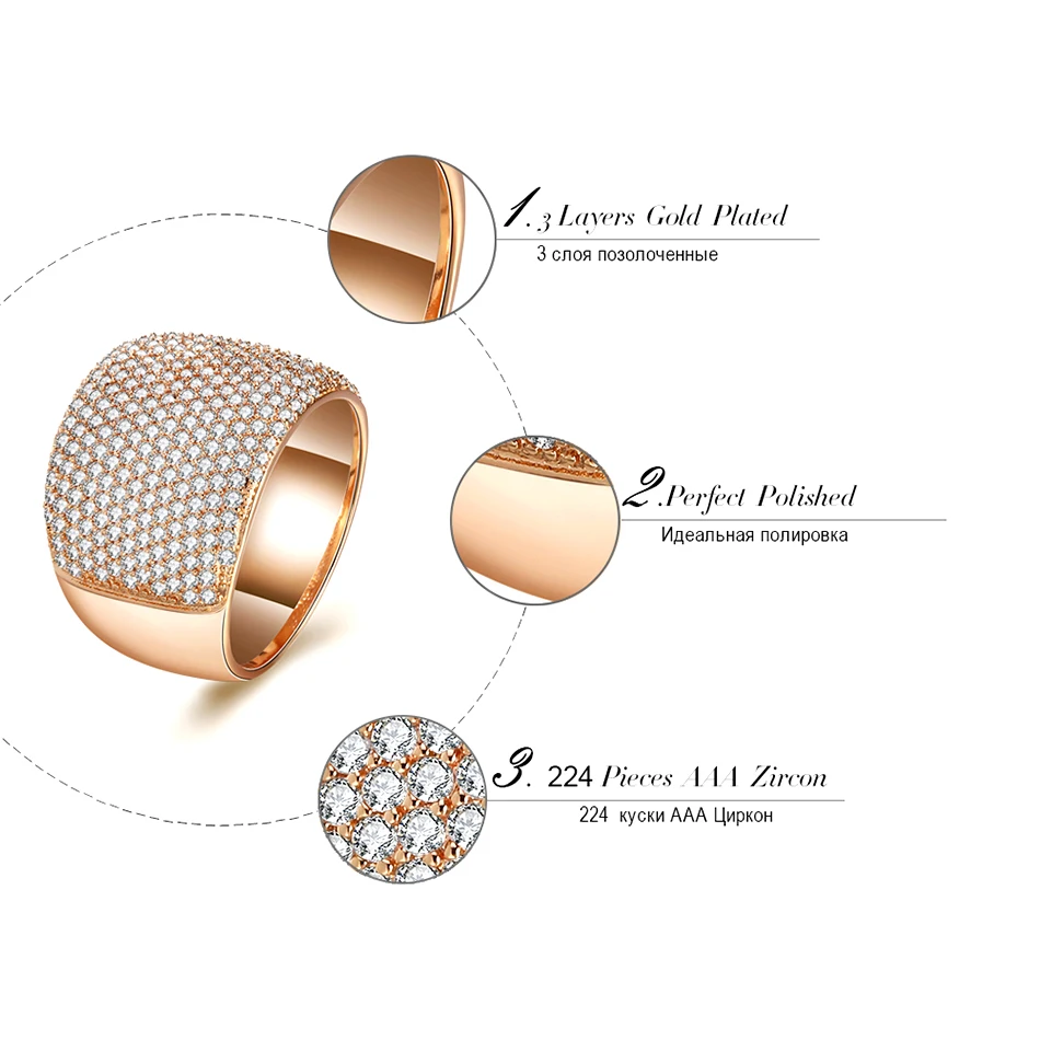 ORSA JEWELS Women Wedding Band With AAA Clear Cubic Zircon Prong Setting 16MM Width Fashion Party Female Jewelry OMR09