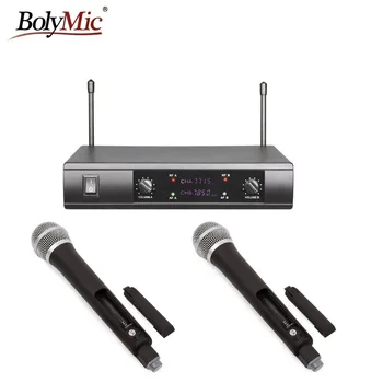 

Professional UHF microfono Dual-Channel Cordless DJ Microphone Mic System Bolymic