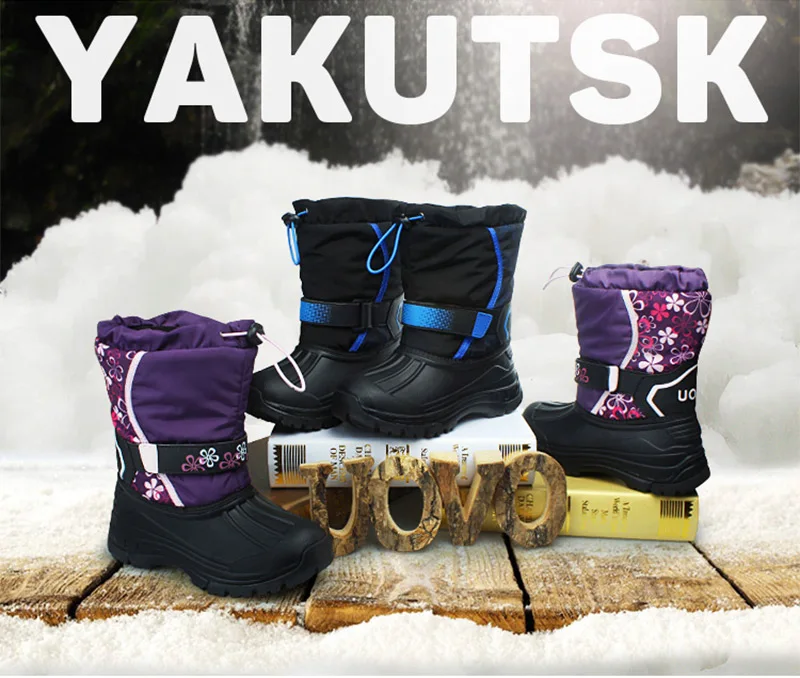 UOVO/; водонепроницаемые ботинки для девочек; лыжный костюм; детские ботинки; нескользящая износостойкая обувь до середины икры для девочек; детская обувь для девочек; зимние сапоги
