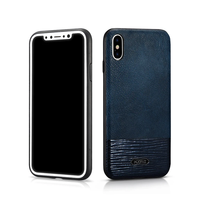 

Original XOOMZ For Apple iPhone X Phone Cases, High Quality Leather Silicone Slim Full Protection Back Case Cover For iPhone X