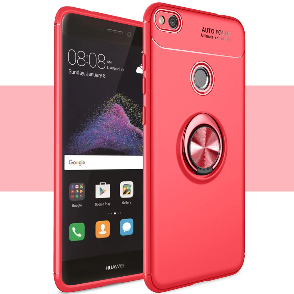 Voppton Soft TPU Case For Huawei P8 lite Case 2018 Car Holder Stand Magnetic Bracket Finger Ring For Huawei  P10 lite Honor V9 (4)