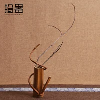 Винтаж Стиль Bamboo Настольная Ваза завод карликовые деревья цветок свадебные декоративные ваза с деревянный поднос украшения дома интимные аксессуары