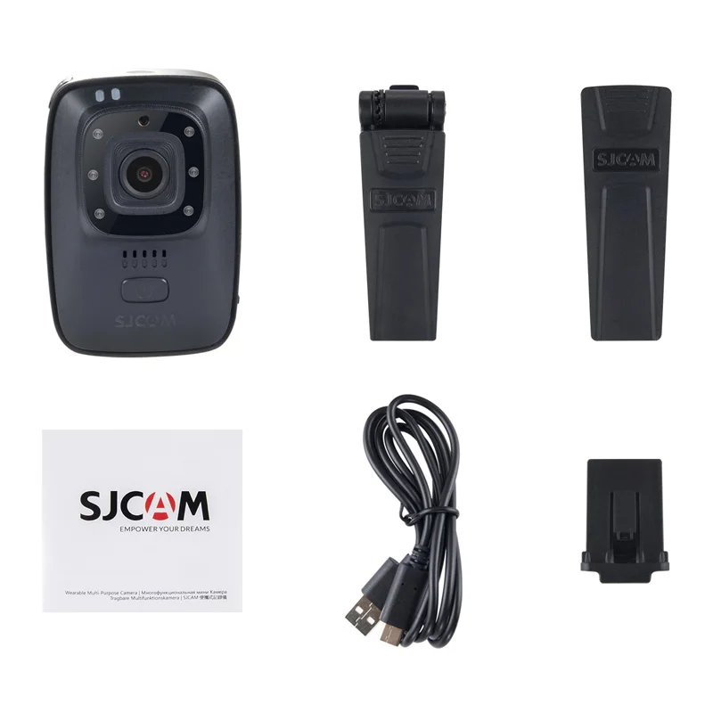 SJCAM A10 Portable Law Enforcement Camera Wearable IR-Cut B/W Switch Night Vision Laser Lamp Infrared Action Cam 2650mAh Battery