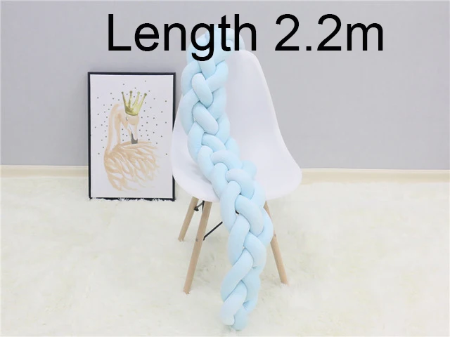Плетеная из 4 нитей Плетенный из веревки для малышей с Бампер для постельное белье набор подушек детские кровати с двухсторонним движением твист детские вещи для кровать для новорожденных бампер - Цвет: Blue 2.2m