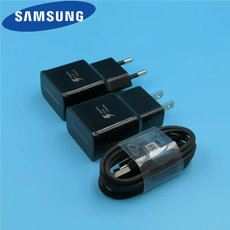 Original EU/US Samsung Galaxy s8 Charger travel adapter adaptive fast charging for S9 plus note 8 9 A5 2017 usb Type C Cable