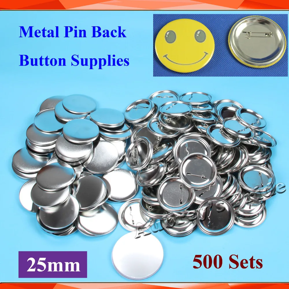 

1" 25mm 500Sets NEW Professional All Steel Badge Button Maker Pin Back Metal Pinback Button Supply Materials