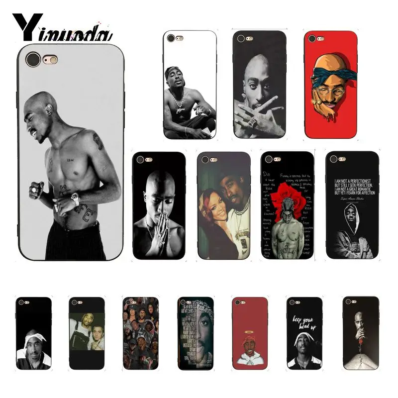 Черный мягкий силиконовый чехол для телефона 2Pac Tupac Amaru Shakur Makaveli iphone 12 8 7 6 6S 6Plus X XS