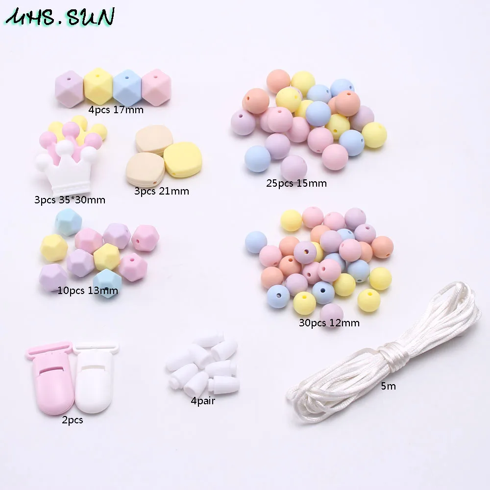 KT010 (5),$17.9.DIY Silicone Beads Set Making Pacifier Clip Baby Teething Beads Nursing DIY Chew Jewelry Kits Silicone Bead Kids TeetherJPG