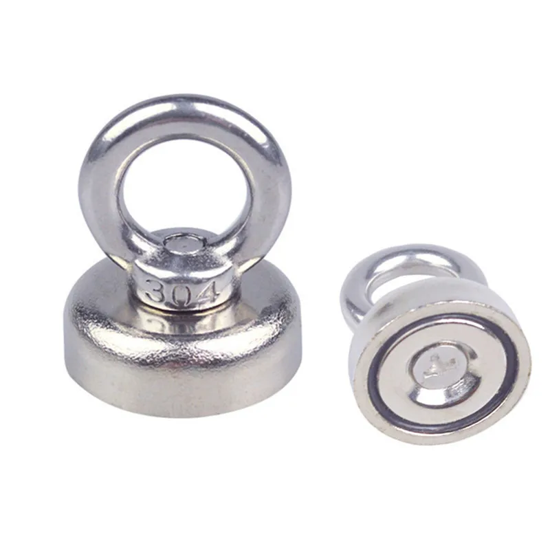 

1pc Super Strong N52 Neodymium Magnet with Circular Eyebolt Rings 25x30mm Mayitr For Salvage