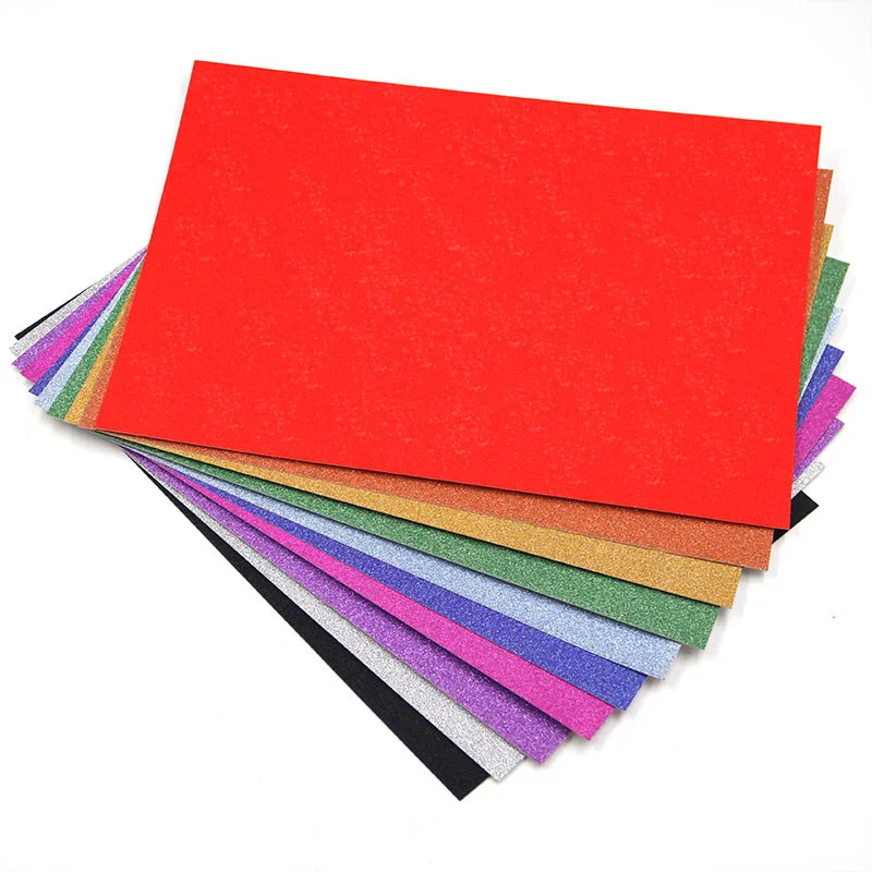 

20sheets A4 Colorful 250g Thick Glitter Card Paper DIY Scrapbooking Handicraft Paper