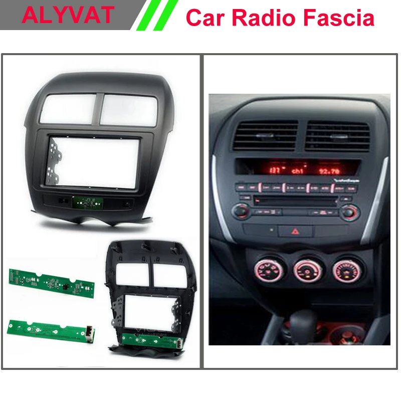 

Double Din Car DVD CD Radio Fascia for Mitsubishi ASX RVR 2012 Stereo Fascia Dash CD Trim Installation Kit