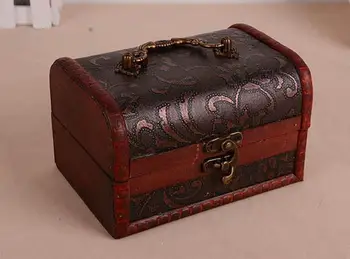 

Storage Boxes Large jewelry box jewelry box to do old fight for home decoration practical storage box wood crafts 5127