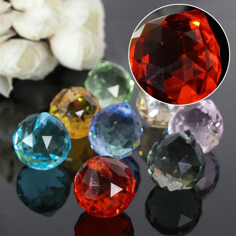 8Pcs x Rainbow Chandelier Crystal Light Lamp Part Ball Prisms Suncatcher Pendant