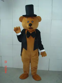 

2016 Hot Sale Gentleman Bear Cartoon Outfit Carnival Mascot Costume Fancy Dress School Mascot College Costume