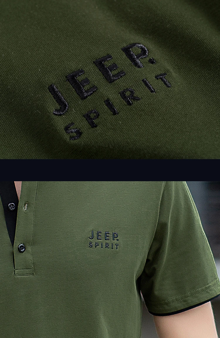 JEEP SPIRIT, Мужская рубашка поло, с v-образным вырезом, повседневная, свободная, мужская, дышащая, чистый хлопок, летняя рубашка, поло, para hombre