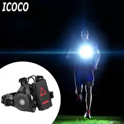 Icoco Спорт на открытом воздухе Бег светодиодные ночь Бег фонарик Аварийные огни USB зарядка груди Лампа Белый свет факел продажа