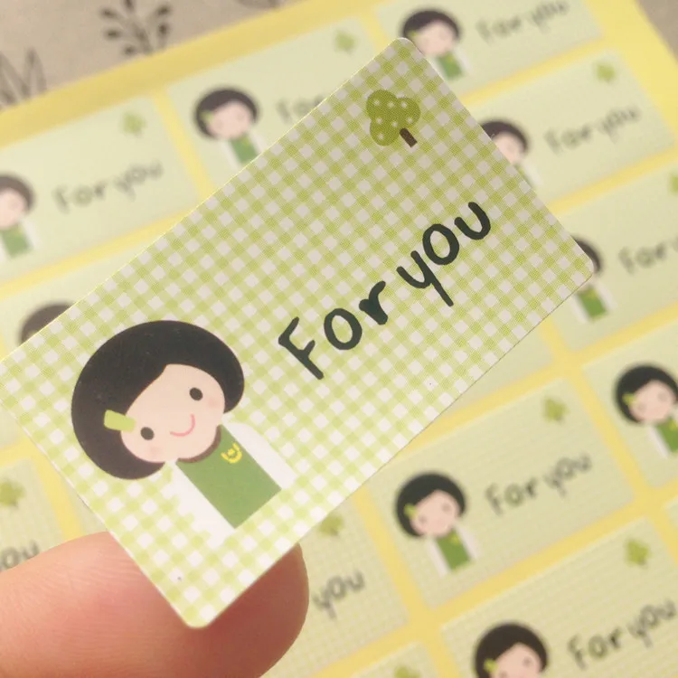 500pcs Cute Girl "For You" Gift Seal Label Sticker For Party Favor Gift Bag Candy Box Decoration