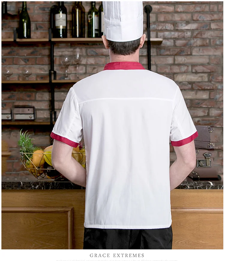 Унисекс лоскутное двубортное шеф-повара форма для повара летняя дышащая куртка западный ресторан официант в отеле Рабочая Рубашка