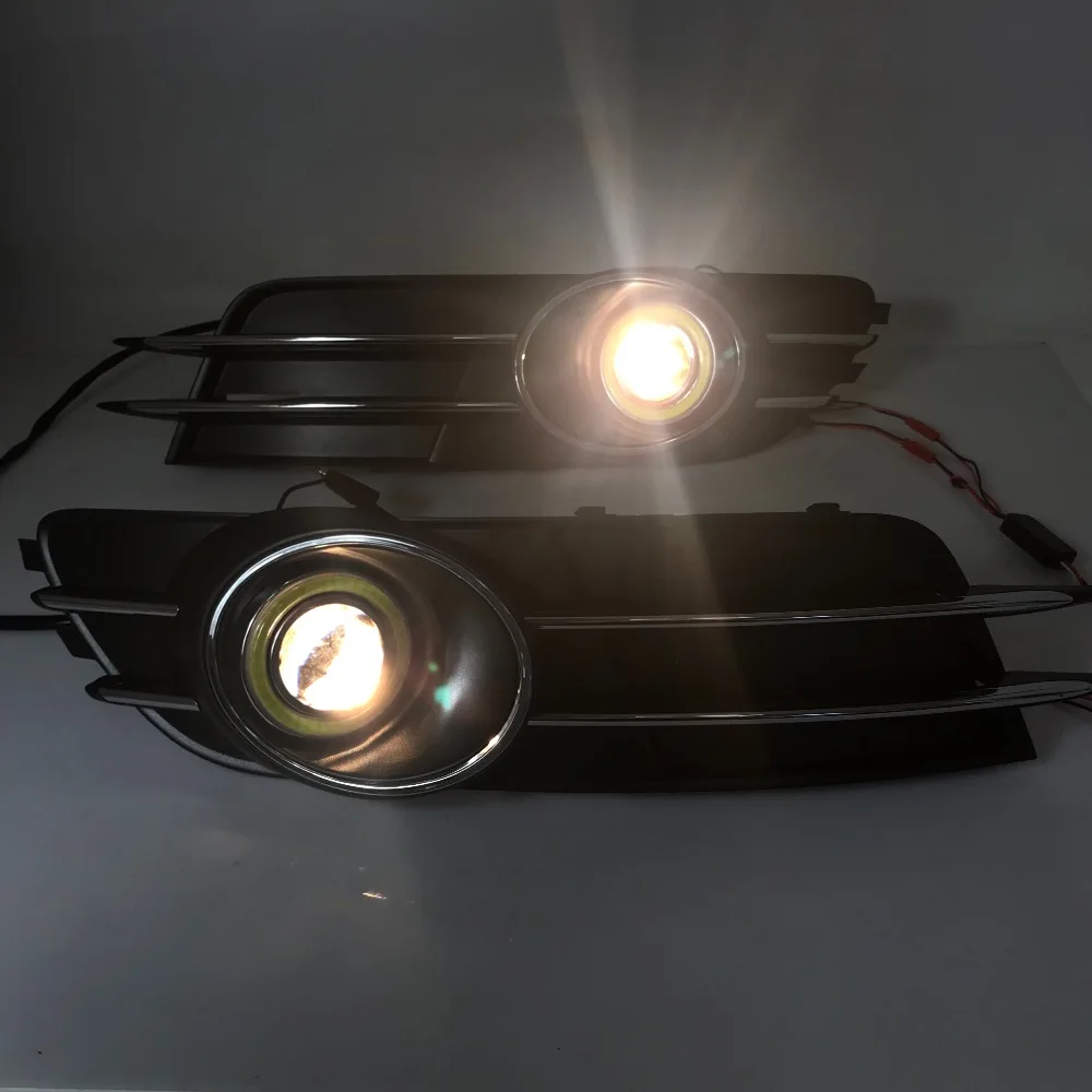 RQXR противотуманная фара вождение свет в сборе для Audi A6 C7 cob angel eye светодиодные дневные ходовые огни сигнал поворота