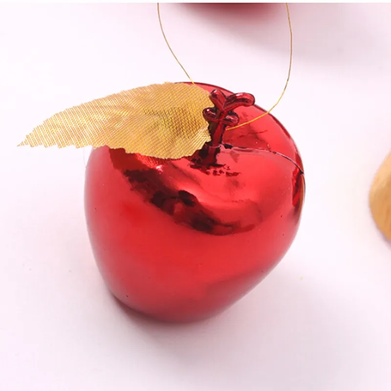12 шт красные золотые Яблоки елочные украшения вечерние события кулон в виде ягоды рождественские подвесные украшения