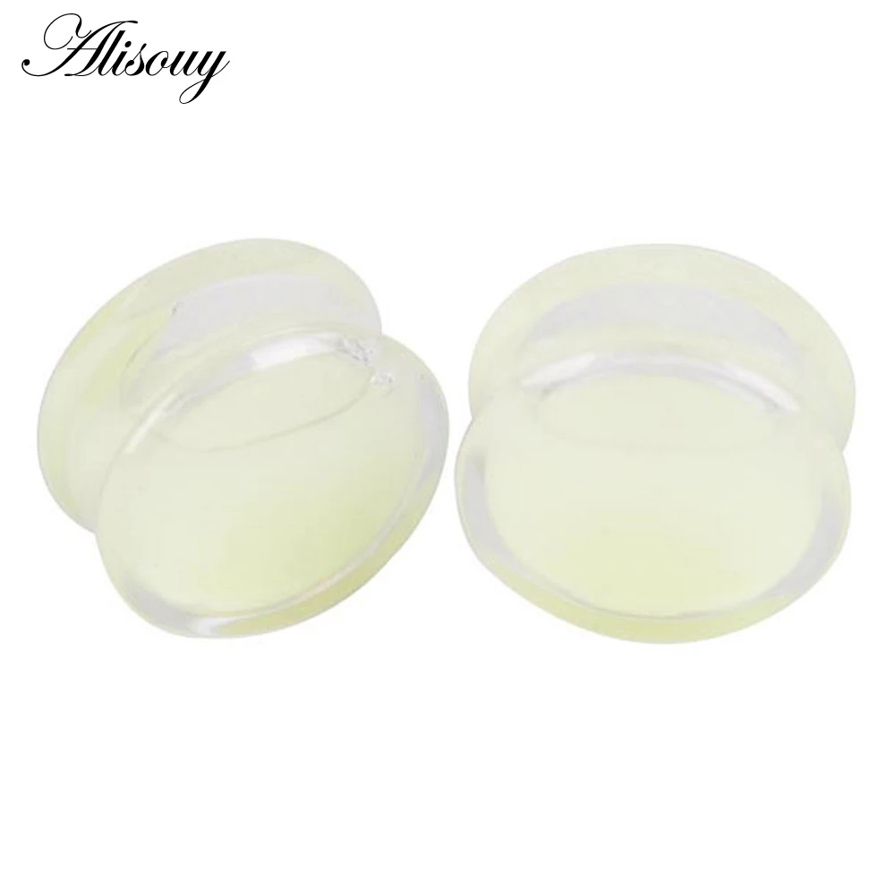 EM0307A Transparent Alisouy 1 шт., винтажный Эспандер для ушей, прозрачный акриловый, светится в темноте, жидкий, телесный, тоннель, Ушная пробка, носилки, пирсинг, ювелирные изделия для тела - Окраска металла: EM0307A Transparent